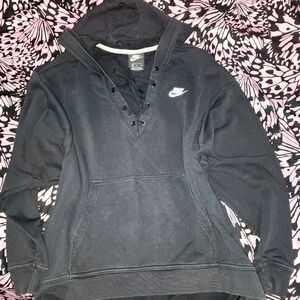 Nike Women's Black Lace-Up Hoodie